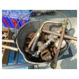 Qty of 4 pails of copper/galvanized & some brass. As shown.