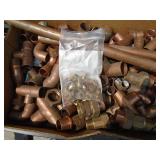 Qty of 4 pails of copper/galvanized & some brass. As shown.