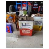 Cans of mineral spirits & leather oil. As shown.