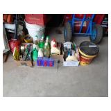 Flat of misc lighter fluid/window cleaner, etc. As shown.