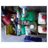 Flat of misc lighter fluid/window cleaner, etc. As shown.