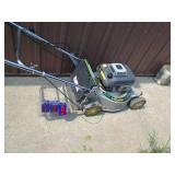 John Deere 5 speed self propelled. Electric start only. Needs battery & charger. Fires on ether. Won