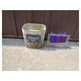 Vintage stryofoam Hamms cooler. As shown.