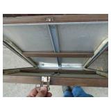 Folding aluminum table. 32 x 72. Good used condition. As shown.
