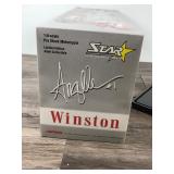 2001 NHRA Action Angelle Savoie Winston / Silver 1:9 scale die cast Pro Stock Bike