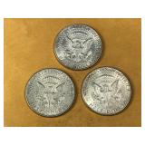 3 - Kennedy Half Dollars