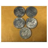 5 - Eisenhower dollar coins