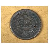 United States 1852 Braided Hair Large One Cent