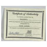 Hank Aaron signed baseball with certificate of authenticity