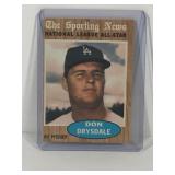 1962 Topps Don Drysdale The Sporting News National League All-star #398 Card