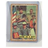 1962 Topps Baseball Card Babe Ruth Special Babe as a Boy #135