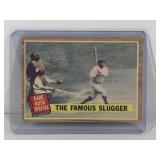 1962 Topps Baseball Card Babe Ruth Special The Famous Slugger #138