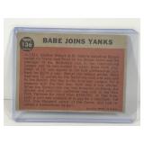 1962 Topps Baseball Card Babe Ruth Special Babe Joins Yanks #136