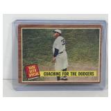 1962 Topps Baseball Card Babe Ruth Special Coaching for the Dodgers #142