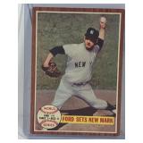 1962 Topps Baseball Card World Series Game 4 Yanks 7 - Reds 0 Ford Sets New Mark #235