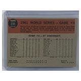 1962 Topps Baseball Card World Series Game 4 Yanks 7 - Reds 0 Ford Sets New Mark #235