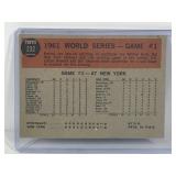 1962 Topps Baseball Card World Series Game 1 Yanks 2 - Reds 0 Yanks Win Opener #232