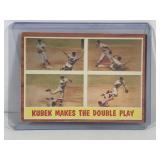 1962 Topps Baseball Card Tony Kubek Makes The Double Play #311