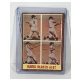 1962 Topps Baseball Card Roger Maris Blasts 61st #313
