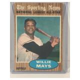 1962 Topps Baseball Card The Sporting News National League All-Star Willie Mays #395