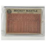 1962 Topps Baseball Card Mickey Mantle The Switch Hitter Connects #318
