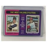 1975 Topps Baseball Card 1967 Most Valuable Players Carl Yastrzemski & Orlando Cepeda #205