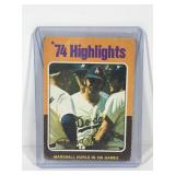 1975 Topps Baseball Card 1974 Highlights Marshall Hurls in 106 Games #6