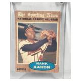 1962 Topps Baseball Card The Sporting News National League All-Star Hank Aaron #394