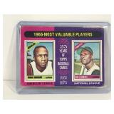 1975 Topps Baseball Card 1966 Most Valuable Players Frank Robinson & Bob Clemente #204