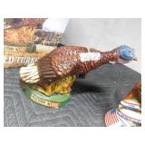 3 Vintage Jim Beam wild turkey liquor decanters