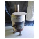 Portable fish house with wood stove