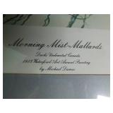Ducks Unlimited "Morning Mist Mallards" print in frame, safety harnesses and step stool with storage compartment
