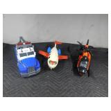 Tonka Tow truck, Tonka helicopter and Fisher Price airplane