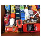 Flat of die cast cars and more