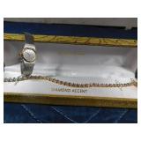 Citizen watch and diamond accent 18K gold plated bracelet