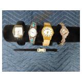 4 Bracelet style watches and 1 buckle band watch