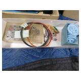 Vintage Signature sewing machine with attatchments and extra belts in case