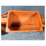 vintage metal tractor with grain hauler and old metal semi