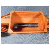 vintage metal tractor with grain hauler and old metal semi