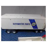 Metal True value pick-up truck, Napa Auto parts semi trailer and a Milwaukee semi