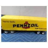 metal Pennzoil semi and trailer