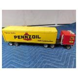 metal Pennzoil semi and trailer
