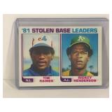 1982 Topps 81 Stolen Base Leaders A