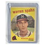1959 Topps Baseball Card Warren Spahn #40