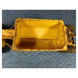 Metal tractor with grain trailer