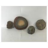 Lot of polished rocks with agates