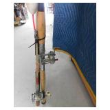2 fishing rods, ice fishing rod and 2 reels