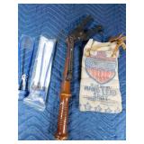 8lbs #6 lead shot, 2 gun locks, and clay pigeon thrower