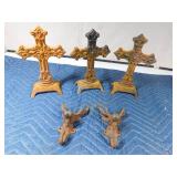 5 Vintage cast iron pieces