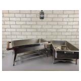 (2) Commercial Chaffing Dishes (20" x 12") - No Covers - NO SHIPPING